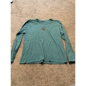 Life is good blue long sleeve Christmas puppy‎ medium